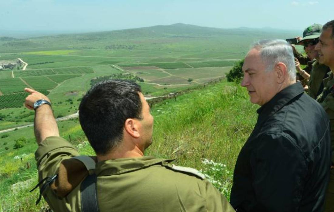 نتنياهو على الحدود الفلسطينية السورية المحتلة