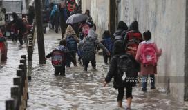صادم، غرق عدد من طلبة المدارس في غزة بفعل المنخفض الجوي