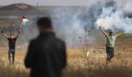 الاحتلال يقمع مسيرة العلم الفلسطيني شرق مدينة غزة (31).JPG